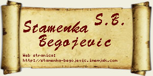 Stamenka Begojević vizit kartica